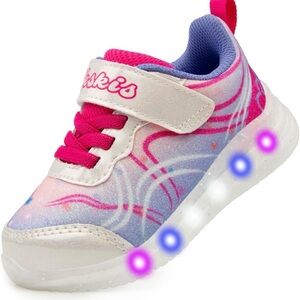 Girls Size 5 Glitter LED Flashing Sneakers